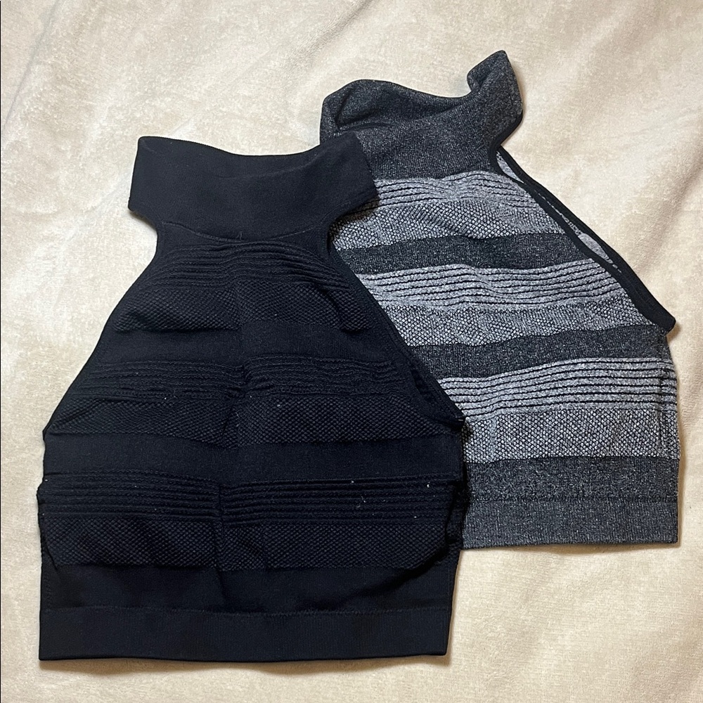 Black and Gray High Neck sports bra